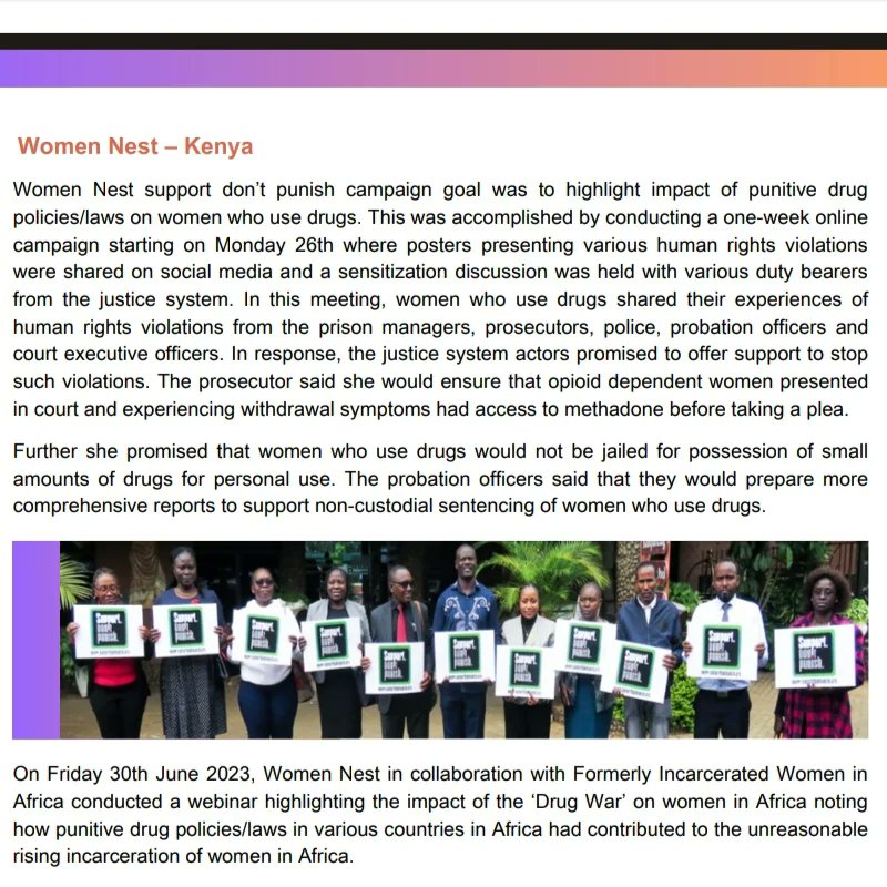 Thank you @WHRINetwork for featuring Women Nest work in your report 'Support Don't Punish with a focus on women and people of diverse gender identity campaign report 2023'. whrin.site/campaign/sdp-w…
