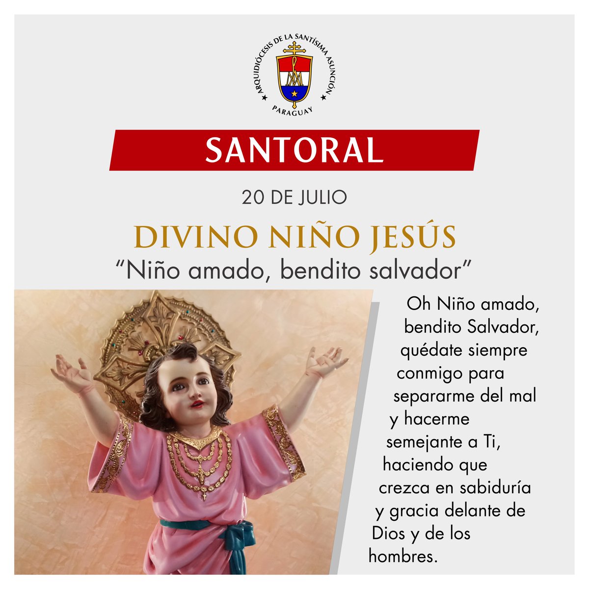 arzobispadoasun's tweet photo. #Santorales |💖 ¡Fiesta del Divino Niño Jesús!
“Que reine en nuestros corazones la inocencia de tu infancia”.

¡Divino Niño Jesús, bendícenos! https://t.co/AK5k25Qb1I