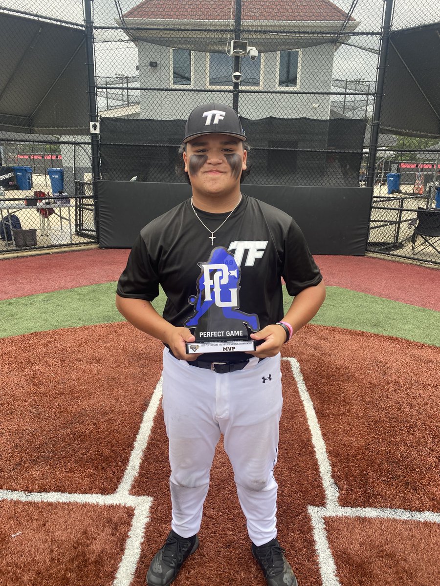 PGMidAtlantic's tweet photo. 2023 15u PG Super25 National Championship

🥇Champion: Team Francisco Notorious 9 Select 15u
🥈Finalist: Long Island Elite Roche
🏅MVP: Michael Empaynado
🏅MVPitcher: Santino Capozolla https://t.co/Ic35Itc8uQ