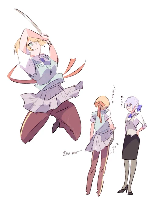 にょた伯仲らくがき  くにぴろにはスカートの下に内番のジャージはいてはしいしちょぎたんはガード徹底的に固くして欲しい