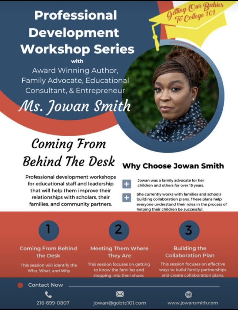 The Coming from Behind the Desk Series was created because as an advocate and community partner Jowan has received many calls for assistance with ways to build and repair relationships with school staff and leadership. In an effort to bridge the gap this series was created.