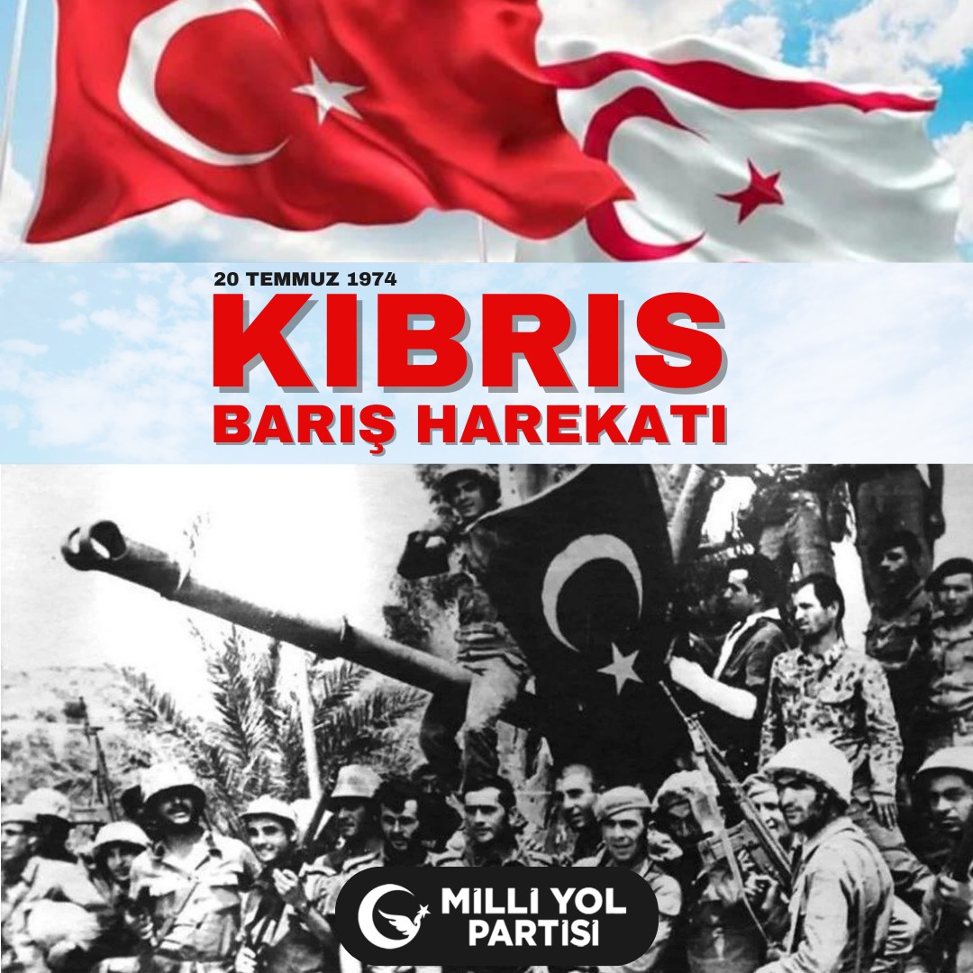 milliyolgm's tweet photo. Kıbrıs Barış Harekâtı’nın 49’uncu yıldönümünde kardeş Kıbrıs halkımızın Barış ve Özgürlük Bayramı kutlu olsun. Bu vesileyle; şehitlerimizi rahmetle, Gazilerimizi şükranla yâd ediyoruz.

Türk Silahlı Kuvvetleri
#Kıbrıs
#kıbrısbarışharekatı https://t.co/qSIIiBXCDp