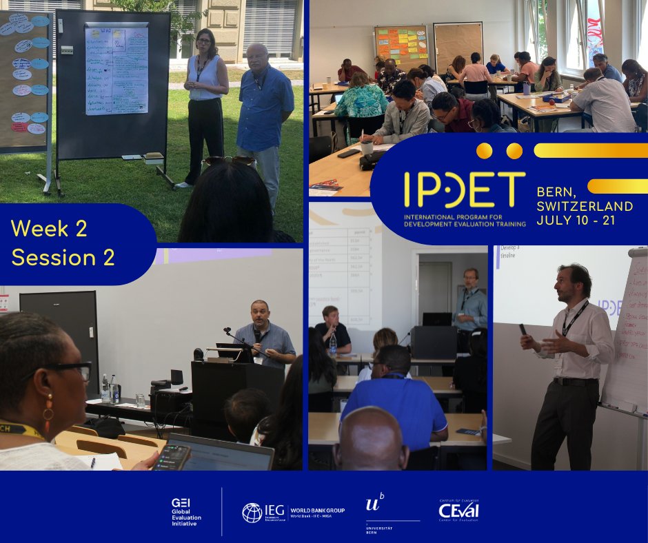 IPDET_community's tweet photo. Day one of the second workshop session in the second week of #IPDET2023 is ongoing!
In five parallel workshops, participants will learn about different specific topics!

All workshop details: https://t.co/GPjwLffpBE

#CloseTheMandEGap #evaluationtraining #evaluation #keeplearning https://t.co/hsLFfNzbGD