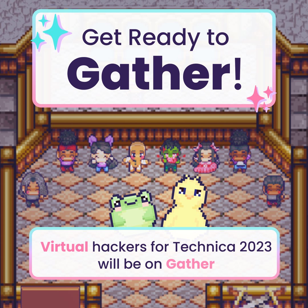 We are excited to announce that the virtual platform for Technica 2023 will be Gather!!! Get ready to jam out as your own personalized avatar and look forward for some virtual Technica-exclusive swag!