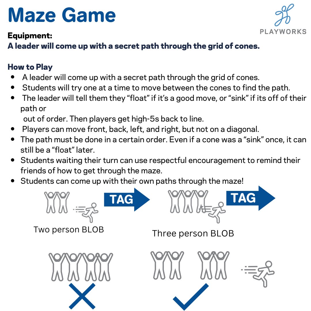 PlayworksIL's tweet photo. Summer Recess Series: Maze game is a great way to build connections and have a group work together while having fun! https://t.co/u1tmczXlOV