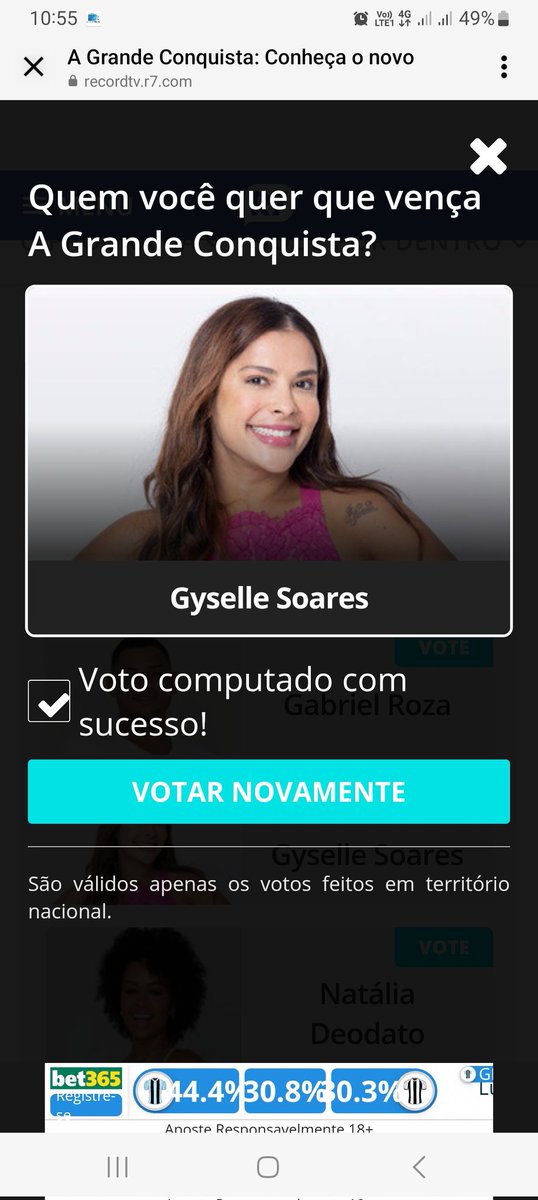 #AGrandeConsquista
@Gyselle_Soares CAMPEÃ!