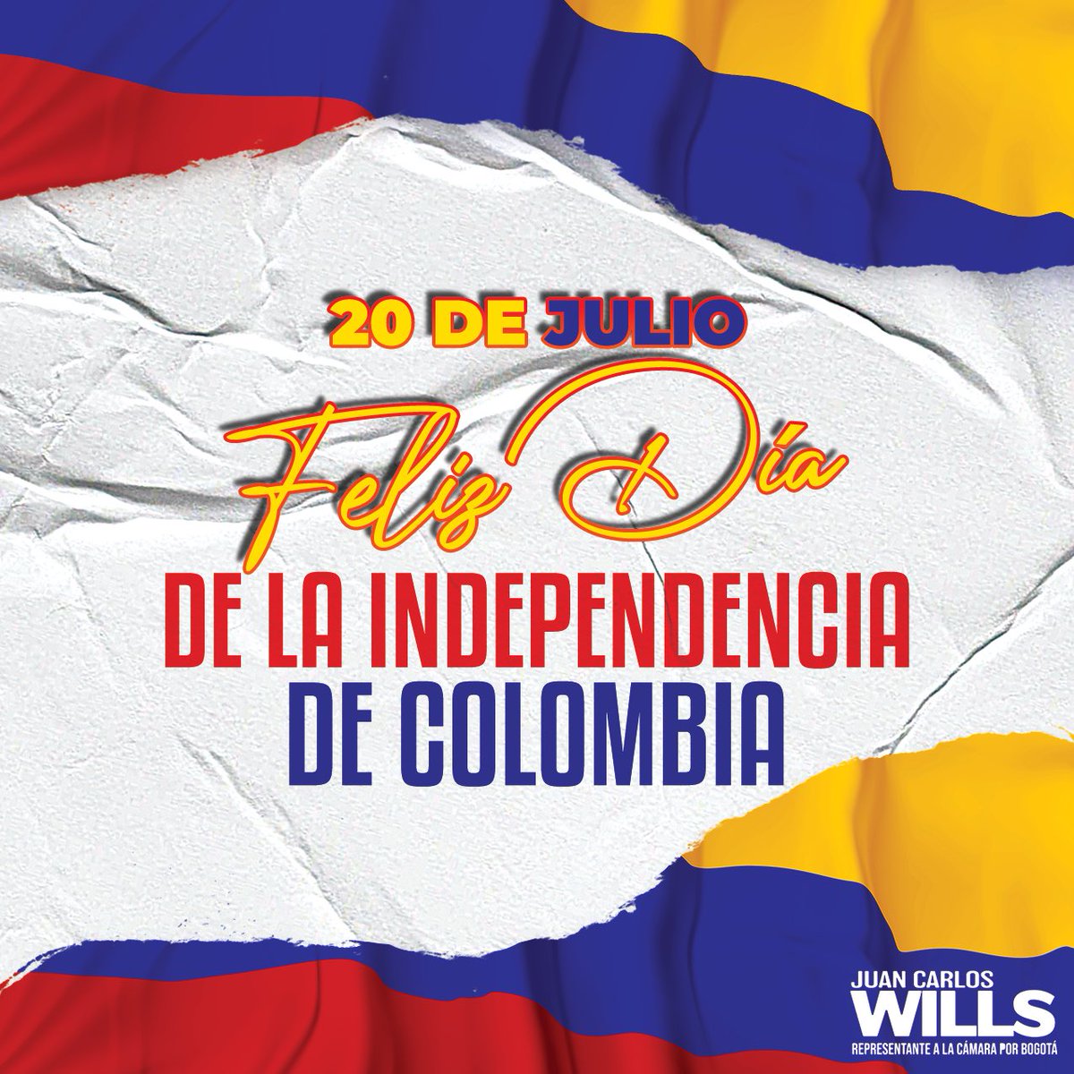 juanchowills's tweet photo. ¡Hoy celebramos 2️⃣1️⃣3️⃣ años de independencia de nuestra amada #Colombia! 🇨🇴💙

Conoce 🤚🏼 datos curiosos de esta fecha👇🏼

😱 Un día como hoy en el año 1810, era viernes, siendo el día en que las personas más acudían a la plaza a hacer mercado. 

😱 El Acta de la Independencia original que se firmó en 1810, se quemó en el incendio del Edificio Galerías Arrubla en el año 1900.

😱 Este día no siempre fue festivo en Colombia, la Ley 60 del 8 mayo de 1873 decretó esta fecha como día feriado.

😱 En 1810, se acostumbraba a llamar a la gente por el apellido materno.

😱 Colombia ha tenido 5 nombres.

Cuéntanos qué dato curioso no conocías y cuál te pareció más interesante… los leo 👇🏼🤓

#20DeJulio #IndependenciaDeColombia  #Jueves #20JPorLaSoberanía #EnModoPatrio2023
