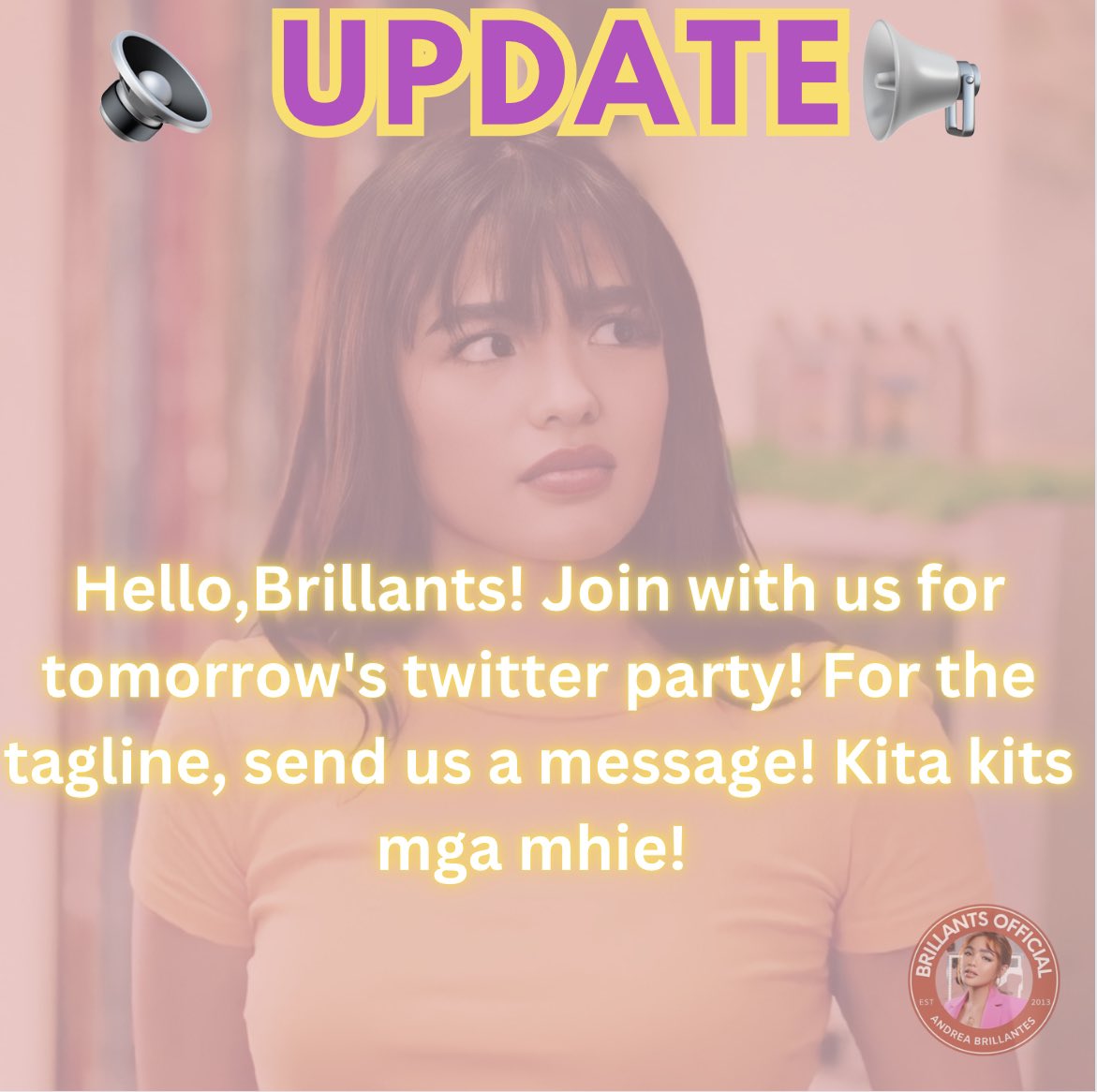 BrillantsOFC's tweet photo. π ANNOUNCEMENT π
πHello,Brillants! Tomorrow will be the last #DragOutLoud Session & Finale Episode of Drag You And Me. Join with us for a twitter party this coming Friday,July 21. Send us a message for the tagline! Kita kitsππ» https://t.co/dpjBAzi5PJ