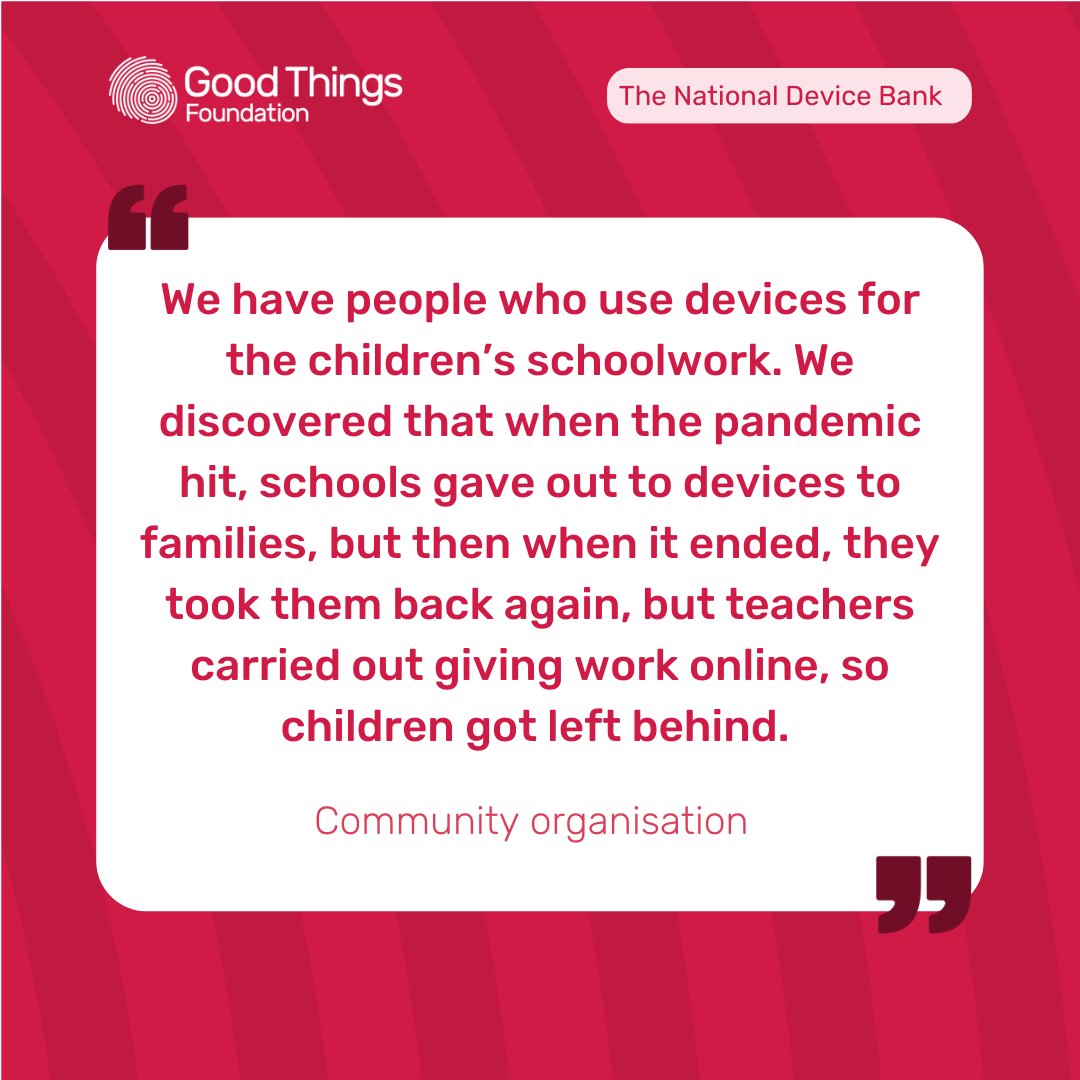 GoodThingsFdn's tweet photo. 🚨Digital exclusion affects millions in the UK, of all ages. Without equal access to technology, people fall behind.

Companies can help tackle this by donating devices to the #NationalDeviceBank, refurbishing tech to give to people in need.

Read more👇
https://t.co/CQnD9Gh2PT https://t.co/ixNEGFEauF