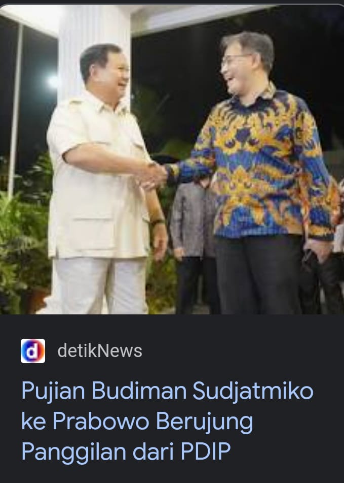 SOAL KAPAN BUDIMAN SUDJATMIKO AKAN DIPANGGIL |ada yang bilang baru pada tanggal 15 Agustus nanti 

Kenapa harus tunggu selama itu, pengurus PDIP tahu siapa atau sosok seperti apa yang akan dipanggil. 

Tidak seperti Effendi Simbolon yang bisa seketika dihadirkan, pun langsung