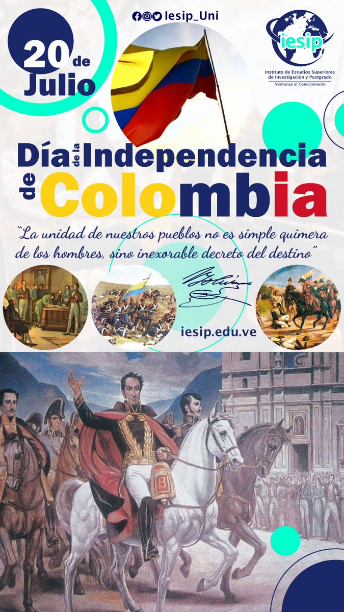 iesip_uni's tweet photo. ¡Hoy celebramos el Día de la Independencia de Colombia! Un día de orgullo y gratitud por su historia y lucha por la libertad.

Hace más de 200 años, valientes próceres defendieron su autonomía y forjaron su destino. Los hermanos colombianos recuerdan con alegría y... (1/2)
🧵 https://t.co/kbkIrKrNeP