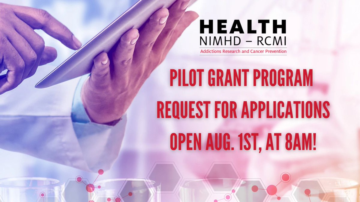 HEALTHrcmi's tweet photo. Our semiannual Pilot Grant Program (PGP) Request for Application opens 8/1/23 for eligible @UHouston  faculty! Consider applying and view PGP guidelines and key dates here:  https://t.co/3vLuf5jfWz #RCMI #CancerPreventionResearch #AddictionsResearch #UniversityofHouston https://t.co/jbonkj7i2n