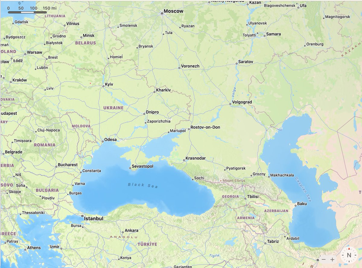 If no vessels can use the Black Sea, Ukraine still has viable overland grain export routes; Russia does not.