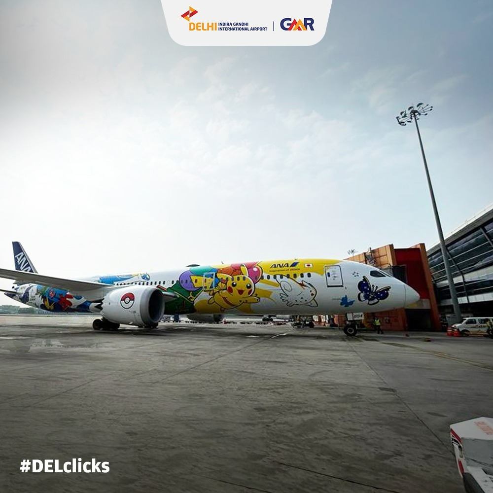 DelhiAirport's tweet photo. A jolt of cuteness in the sky! 🌟✈ All Nippon Airways introduces the Pikachu Jet, so that Pokémon fans can soar through the clouds with their favorite electric mouse. Embrace the whimsical side of air travel.
#DELclicks #PlaneSpotting #DelhiAirport https://t.co/vnnL0RfRLy