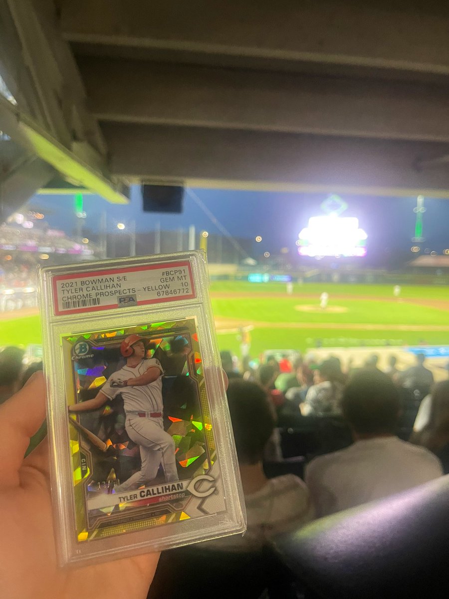 KayfabeBrandon's tweet photo. I’ve been fortunate to not only have a minor league team down the road all my life, but a team affiliated with my favorite squad.. the @Reds ! . Is there a player you collect that you watch in person? Here’s mine! @CardPurchaser #DaytonDragons #PopOne https://t.co/WWmZBSZyCj