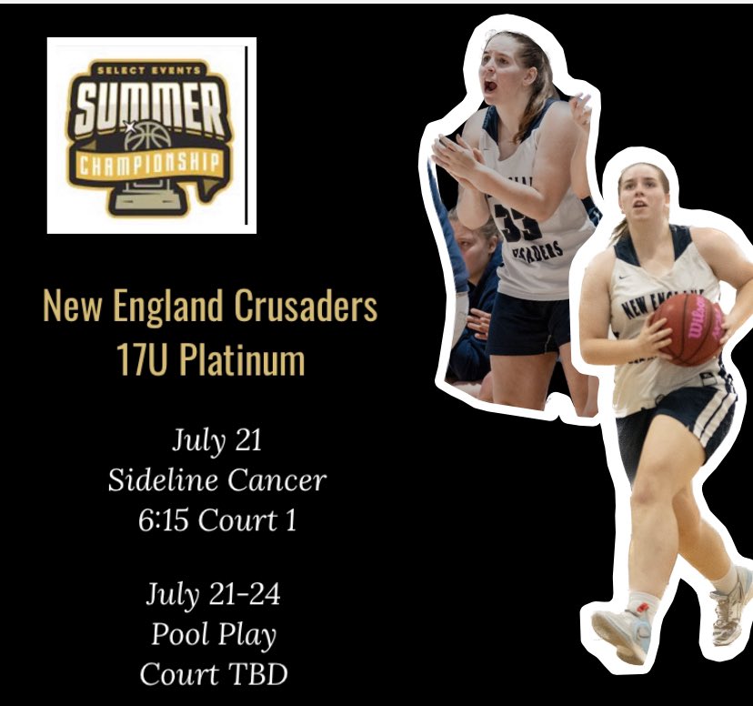 Here’s my schedule for the @selecteventsBB Summer Championship in Spooky Nook! 🔥💪🏻 <a href="/necrusaders/">New England Crusaders</a> <a href="/ozonehoops/">O-Zone Basketball</a> <a href="/BashHoopsNE/">Bash Hudson</a> <a href="/millishoops/">Millis Girls Hoop</a>
