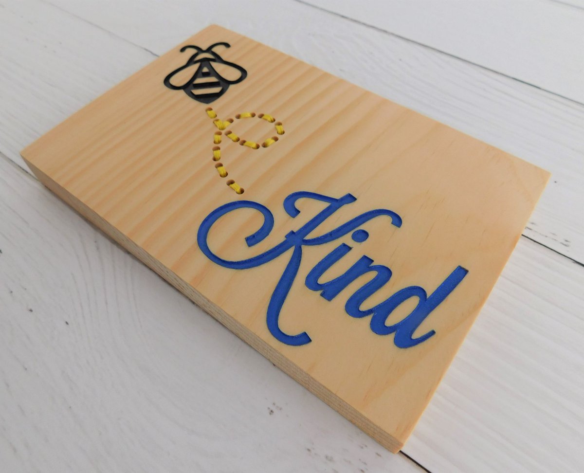 MBHandiworks's tweet photo. Love the embroidered bee trail on this sign! https://t.co/91t5QSPBBN #bees #bekind #beesign #embroidery #millybeanhandiworks https://t.co/uv4KZrqlvA