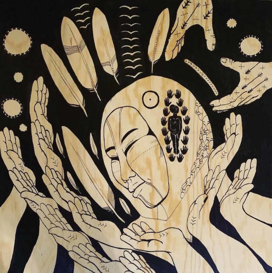 ArcticYearbook's tweet photo. The original cover art is by Amber Webb, a Yu'pik artist from Alaska. We are so thankful she allowed us to use her work for the cover. You can learn more about her work on pandemics here: https://t.co/EPvswrTRL7 https://t.co/YbisAkLo28