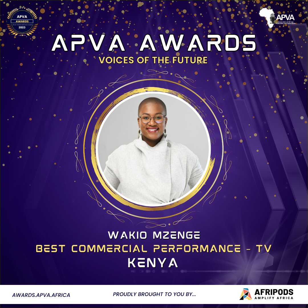 WakioMzenge's tweet photo. Have you voted? Help me bring these awards to the 254:
- Voice Over Artist of the Year
- Best Commercial Performance – TV
- Best Animation
Vote on https://t.co/UnDZdIfFly
#APVAawards #APVAnominee #apva #apvanomination
@APVAofficial https://t.co/ib3I5LYYHc