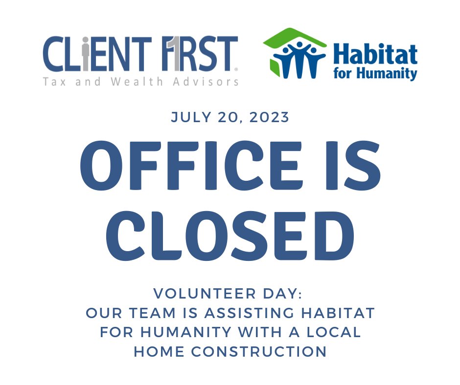CLiENTF1RST's tweet photo. Friendly reminder our office is closed today. We're helping out @HFHWaDo. We'll be back in the office tomorrow. https://t.co/rP85CFPgbS