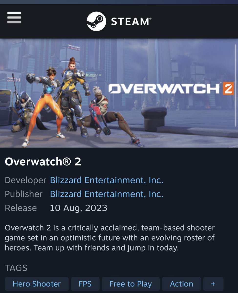 JudgementallyG's tweet photo. Overwatch 2 is coming to Steam which means I can now peacefully play it on the Steam Deck without the hassle of battlenet 🙈 https://t.co/TvI3pVxxES