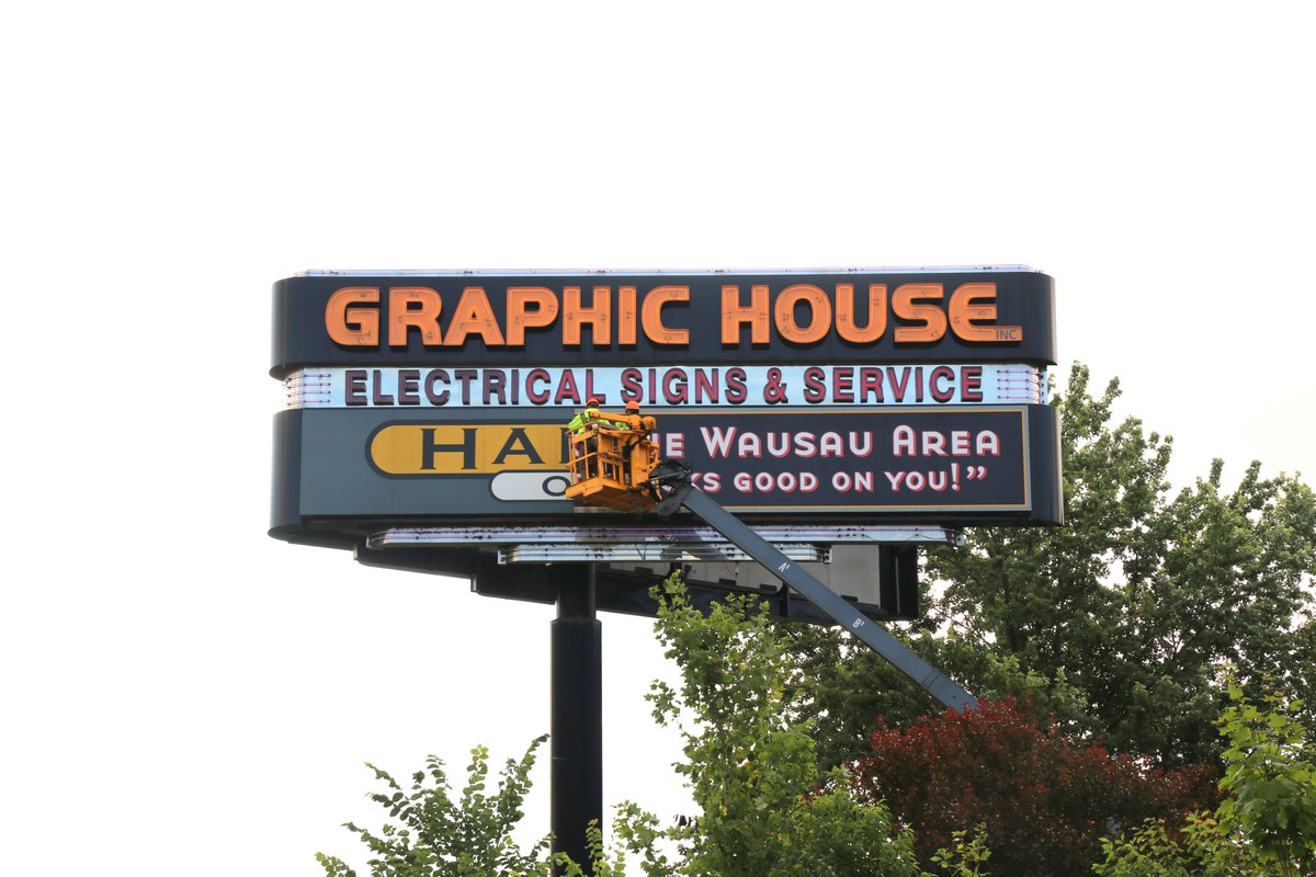 GraphicHouseGHI's tweet photo. The Graphic House is getting a brand new message on its signage! 🤩 Can you guess what it'll be? 🤔Stay tuned for the big reveal! 🎉 #GraphicHouse #NewSignage #ComingSoon #GuessTheMessage https://t.co/2vQmY1dOS9