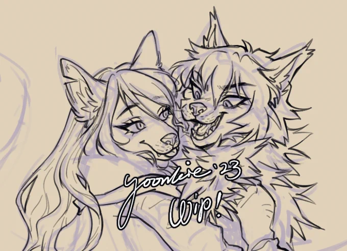werewolf and vampire sisters <3 WIP artfight revenge