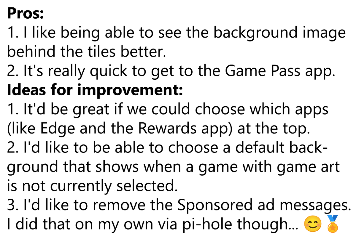New Xbox Dashboard thoughts...
How about you? What are your thoughts? 😊🏅
#Xbox #xboxnewdashboard <a href="/xboxinsider/">Xbox Insider</a>