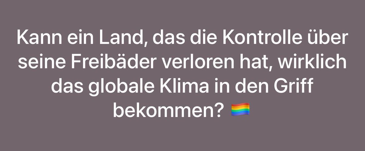 Sie hetzen mit Fragen sogar, die klimaleugnenden
Schwurbler.
Unser Planet ist bald tot, wenn jeder fragen darf!