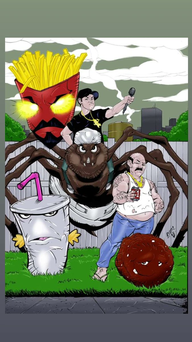 'Smack your men younger boss,👊Adult Swim Aqua Teen Hunger Force ' - DangerDoom 🥤🍟🍔🔥🤘🏾✏🤘🏾 art by BTMcC (me) #prints #jerseypride #fourcolordemons #burnleadtillyadead #fun #adultswim #emceechris