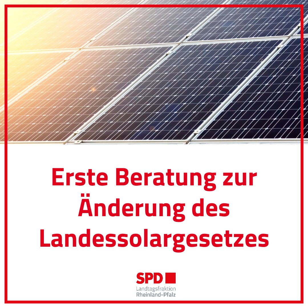 #Solarenergie als alternative Energie wird für unsere Gesellschaft immer wichtiger. Daher wollen wir, dass dieser fortschrittliche &amp; umweltfreundliche Energieträger mit der Erneuerung des #Landessolargesetzes noch mehr zum Einsatz kommt. 
Mehr Infos: spdfraktion-rlp.de/presse/mitteil… (1/2)