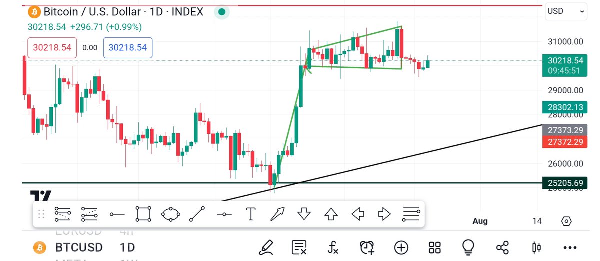 LitigationToken's tweet image. Will bitcoin break and close above this daily pattern or below? #Bitcoin #cryptocurrency #memecoins #binance #Crypto