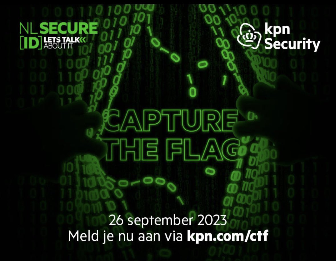 Are you up for a challenge? Schrijf je dan nu in voor de 2023 Capture the Flag Challenge van KPN Security. In samenwerking met het Ministerie van Defensie organiseert KPN Security op 26 september een hackchallenge op een heel bijzondere locatie. Ga naar kpn.com/CTF