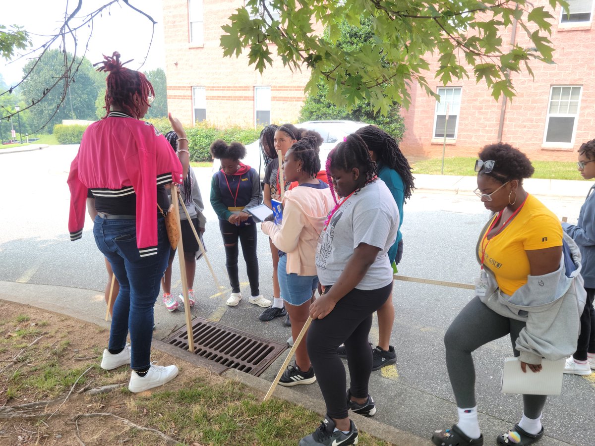 wssugems's tweet photo. GEMS ladies are spending time being citizen scientists. We are comparing data about storm drains from three different areas of Winston Salem. We are also sharing our results with environmental scientists using the @DebrisTracker @WSSURAMS @WSSUTeachEd @DrAntGraham https://t.co/NR8GB4K8pU