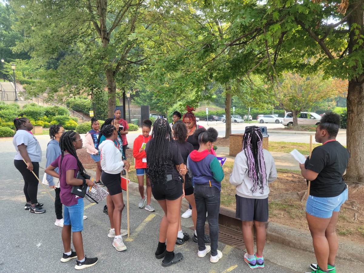 wssugems's tweet photo. GEMS ladies are spending time being citizen scientists. We are comparing data about storm drains from three different areas of Winston Salem. We are also sharing our results with environmental scientists using the @DebrisTracker @WSSURAMS @WSSUTeachEd @DrAntGraham https://t.co/NR8GB4K8pU