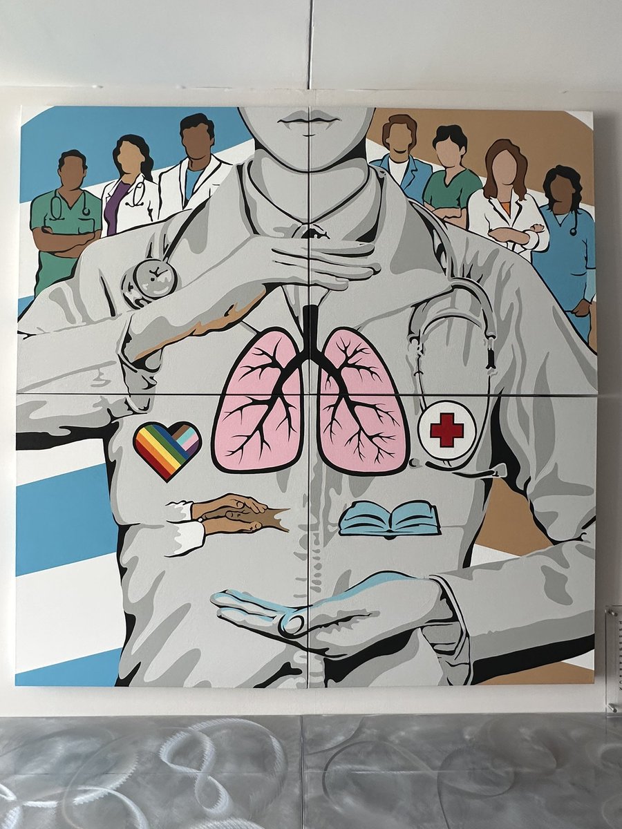 Good morning from CHEST HQ 🤩 <a href="/journal_CHEST/">CHEST® Journal</a> 

Finally saw this gorgeous piece in-person. Love seeing art in all forms used as therapy. Many thanks <a href="/accpchest/">CHEST</a> for giving us creative space to decompress at the last conference, can’t wait for the next one!