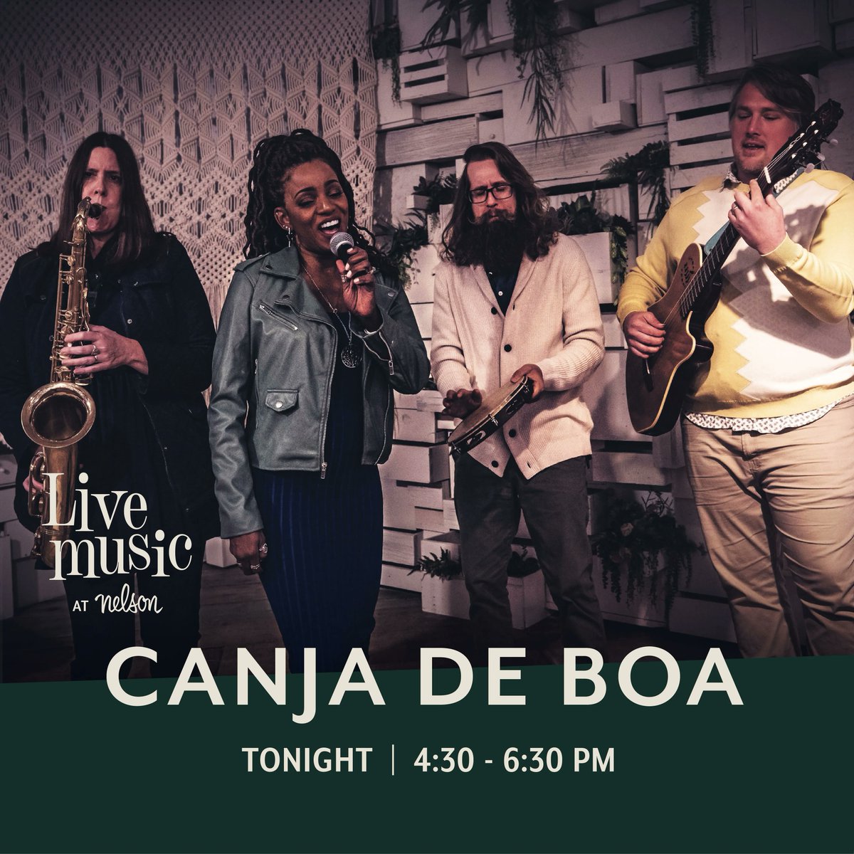 Get ready for another awesome Live Music Thursday!  Canja de Boa will be performing out front from 4:30pm-6:30pm. Come by and add some samba into your week!
Learn more about them at buff.ly/3K0QiKE.