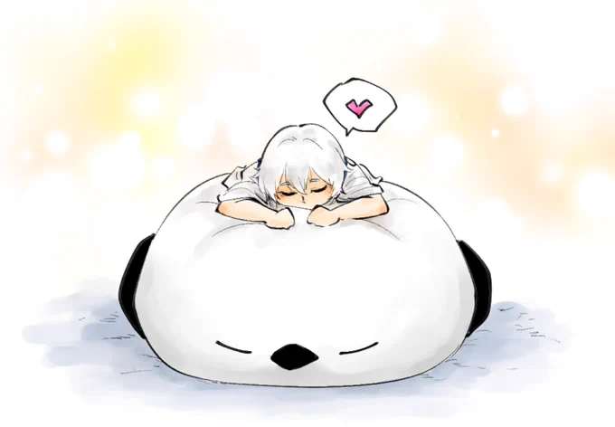 シマエナガクッション+鶴丸