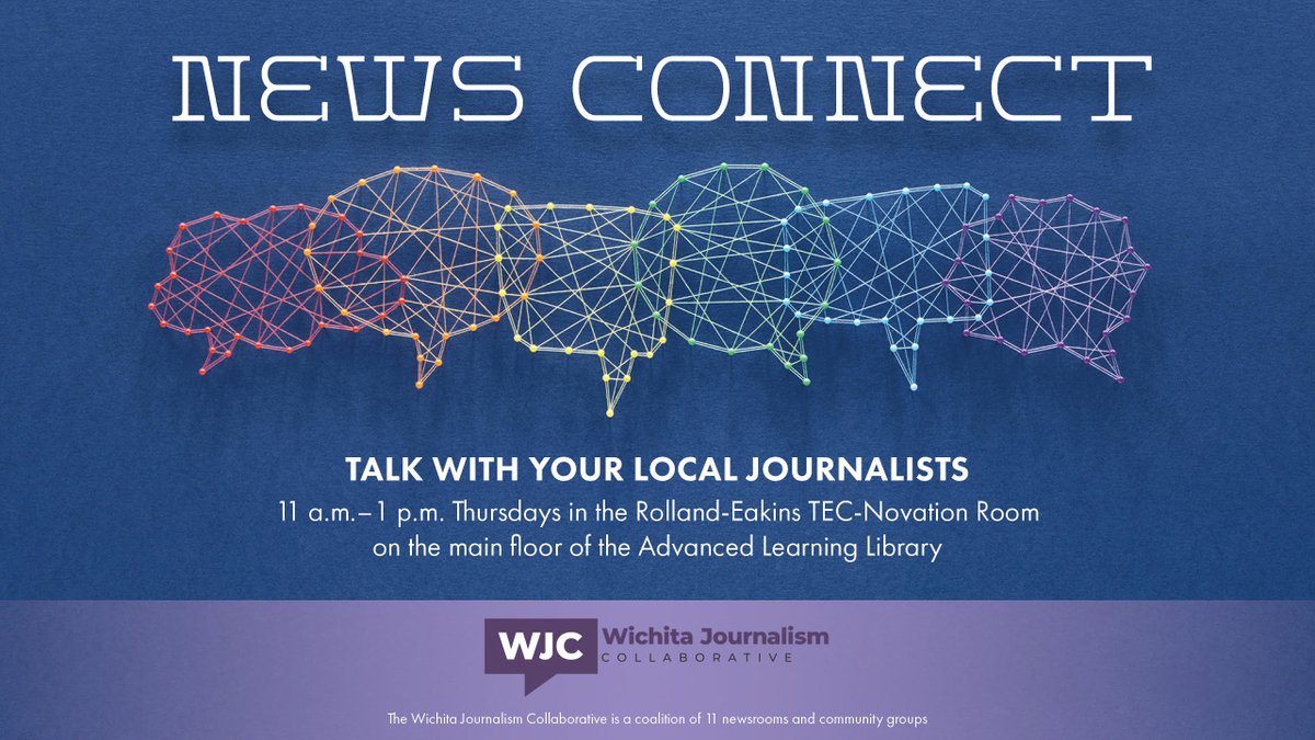 It's Thursday! That means News Connect at the @wichitalibrary from 11 a.m. to 1 p.m. Come speak with local journalists from @wichitabeacon, @kansasdotcom, @PlanetaVenusOn, @CvoiceKS and @TheKLC.  Tell us what you want to know before voting in the local primary on Aug. 1.