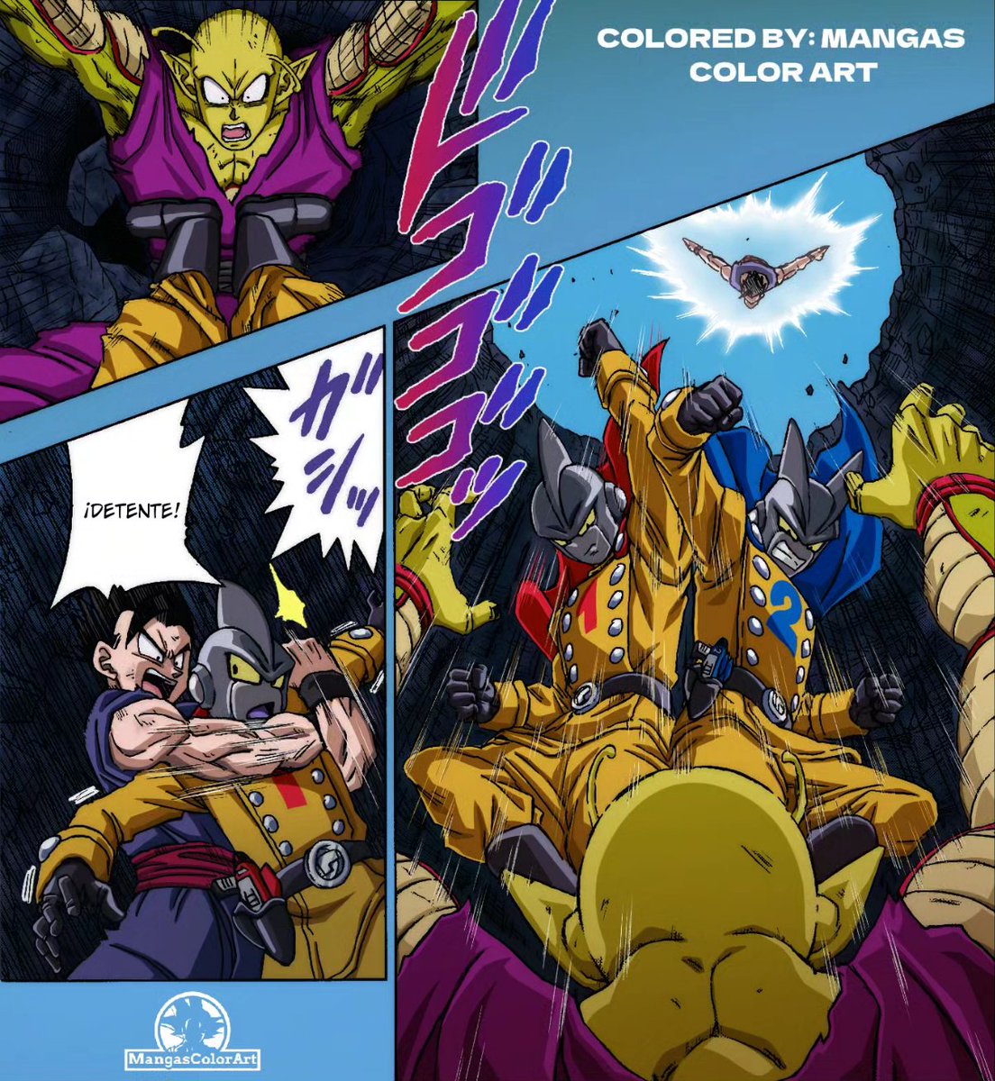 Piccolo &amp; Gohan v/s Gamma 1 &amp; 2. Manga 95 Dragon Ball Super "Super Hero"

#DragonBallSuper #dragonballsupersuperhero #Goku #vegeta #ドラゴンボール超 #gamma #piccolo #dragonballsuper #dragonballz #dragonball #gohan #trunks #manga #color #art #ultrainstinct #orangepiccolo
