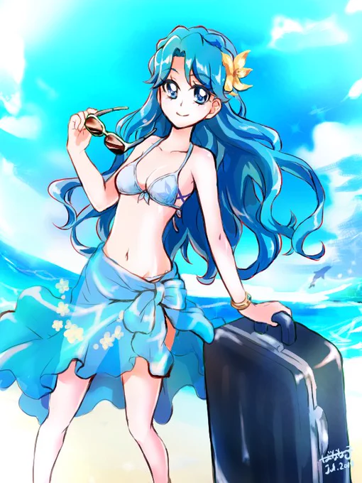 #海藤みなみ生誕祭2023 みなみさんおたおめ〜! 一応過去絵なのですが、ゴープリが終わってから8年ぐらい経とうとしていますが、3つ目のスーツケースの中が今でも明らかになっておりません。これからも謎を追っていきたいと思っております