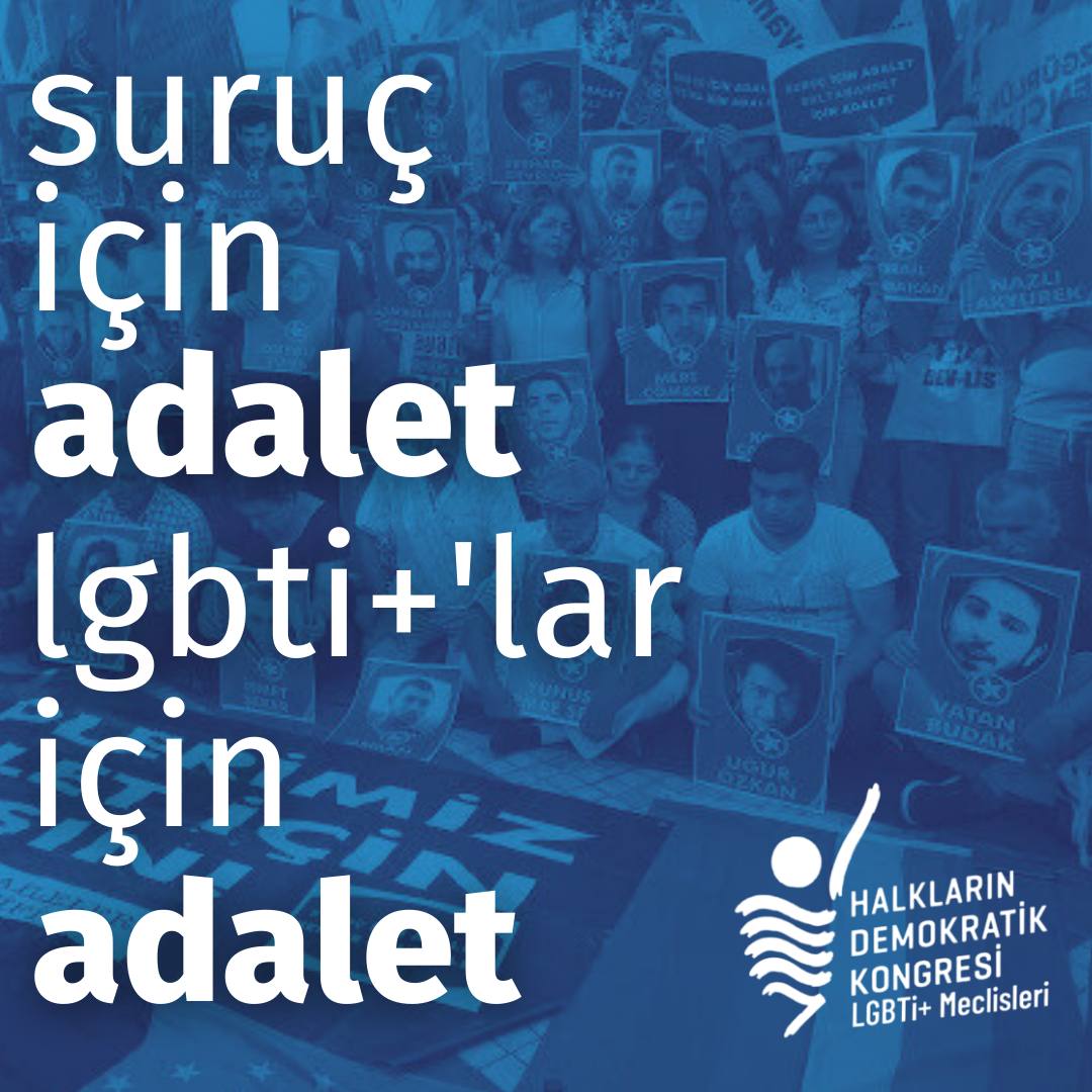 Halklar arasında köprü kurmak için Kobanî'ye doğru yola çıkarken Suruç’ta 8 yıl önce katledilen 33 düş yolcusunu saygı ve sevgiyle anıyoruz.  Katliamının arkasındaki güçlerden ve faillerden hesabını soruncaya dek mücadelemizi sürdüreceğiz . Mücadeleleri, mücadelemizde yaşayacak!