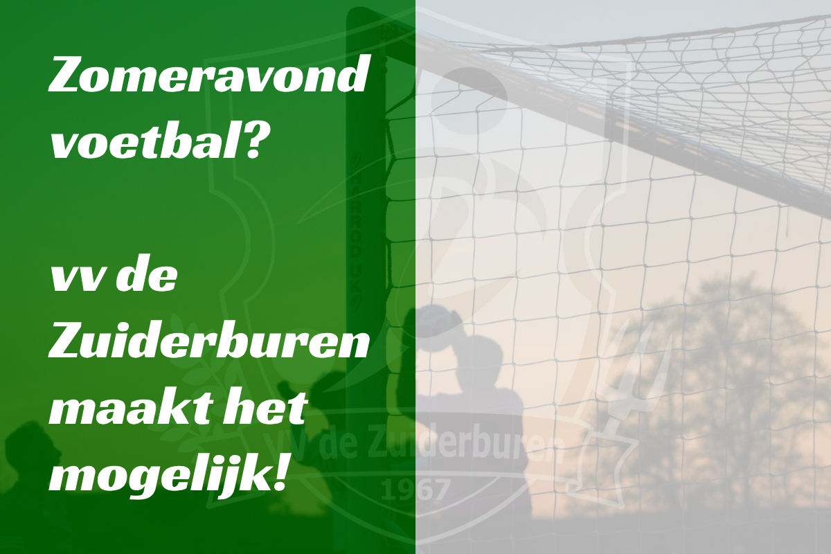 Best uniek in clubverband hier in de regio, maar zomeravondvoetbal kan bij de Zuiderburen!
Vanavond gaan we weer los op het Rodehoveld.