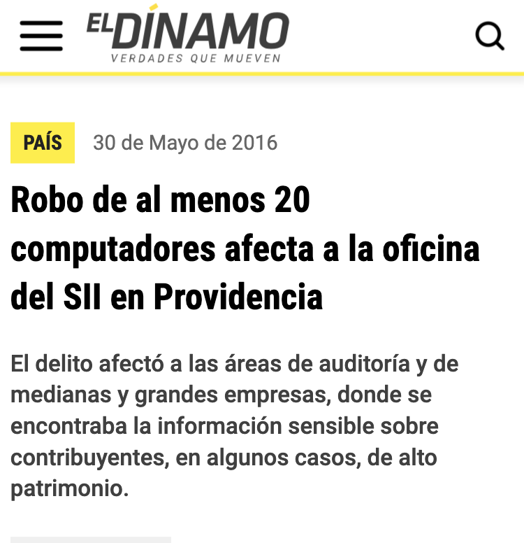 BotCheckerCL's tweet photo. "Robos" Caso SQM

🕵️‍♂️ 30 de Mayo de 2016:  
Roban 20 computadores de oficinas del SII (Providencia). 

🕵️‍♂️ 31 de Mayo de 2016: 
Roban en simultaneo las 3 (TRES) oficinas de Pablo Longeira (Providencia)

🕵️‍♂️18 de Mayo de 2018: 
Roban computador de abogado que investigaba caso SQM