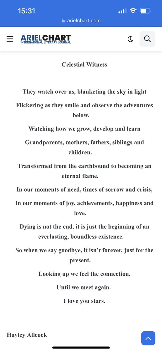 My first ever publication of something I’ve wrote, in Ariel chart international literary Journal #Arielchart #literaryJournal