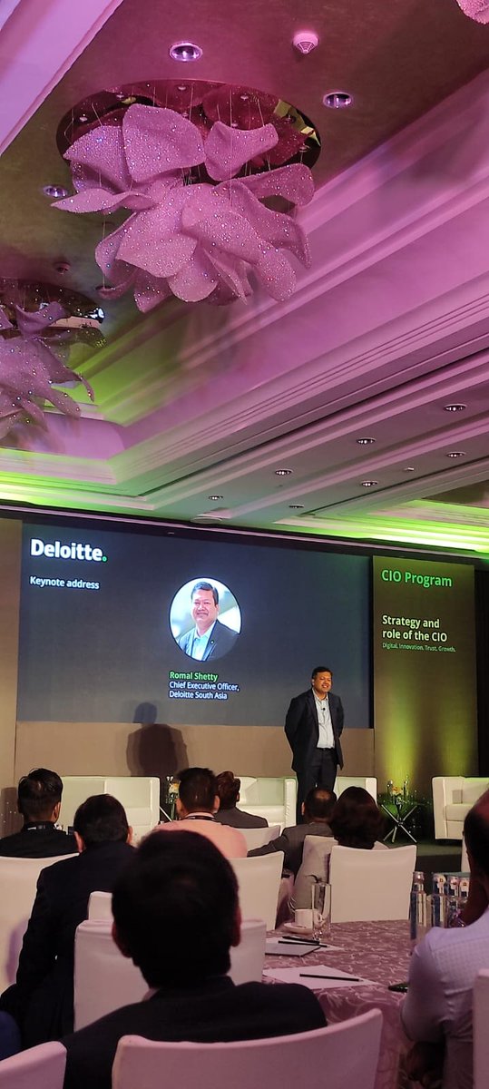 DeloitteIndia's tweet photo. Romal Shetty, CEO, Deloitte South Asia, delivered a keynote emphasising the changing narrative of the relevance of #tech.
#CIOProgram #CIO #Technology #DigitalTransformation https://t.co/CCpMDcKAgY