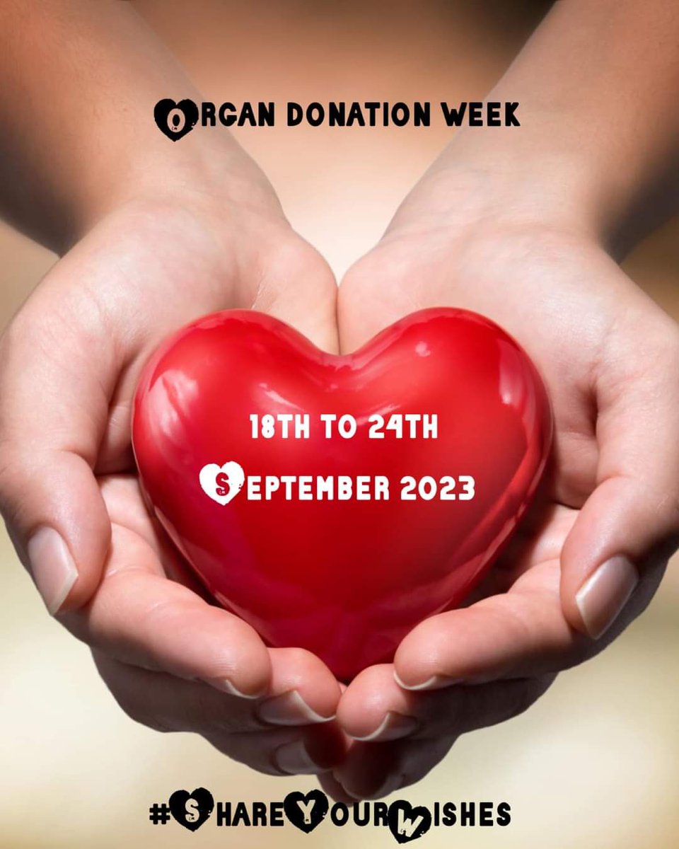 Would you be willing to share your story or know someone that would be willing to contribute & share what #OrganDonation means to you or them during Organ Donation Week - Monday 18th - Sunday 24th September. Please DM or email shareyourwishes@outlook.com ❤️