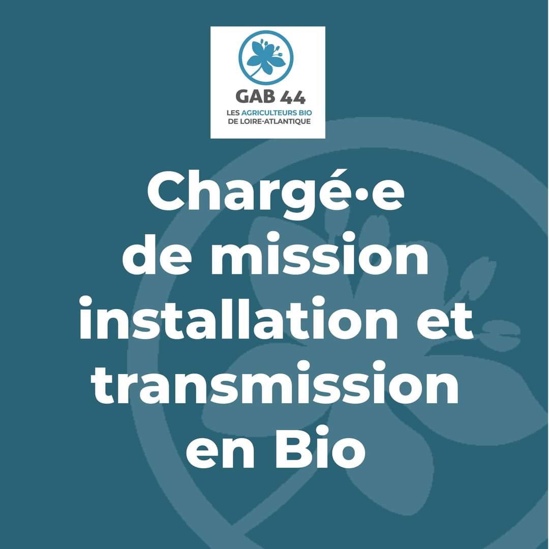 Vous souhaitez rejoindre une équipe et un projet engagé pour la transition agricole et sociétale ? 🌱
Nous cherchons notre prochain collègue " Installation Transmission en bio"
Rdv sur gab44.org pour plus d'infos 

 #emploi #bio #recrutement