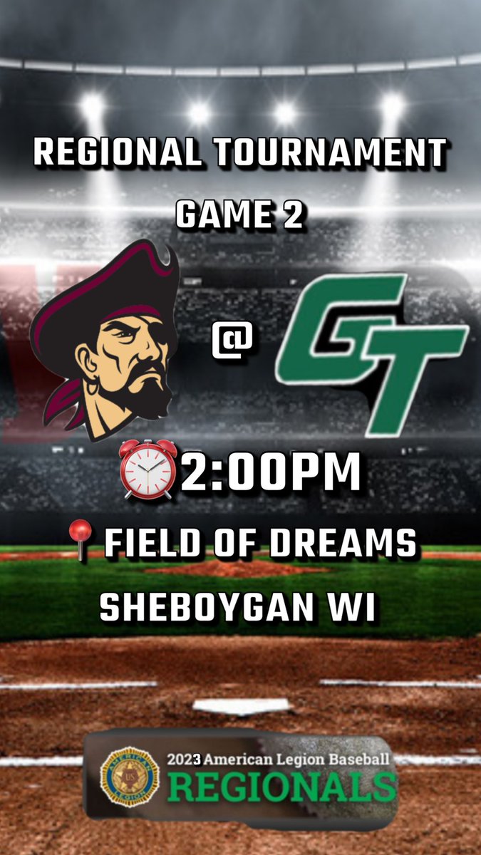 gtpost1's tweet photo. Regionals Game 2:
2:00pm vs Port Washington 
📍Field of Dreams, Sheboygan 
#believe https://t.co/eWZXKVUr7Z
