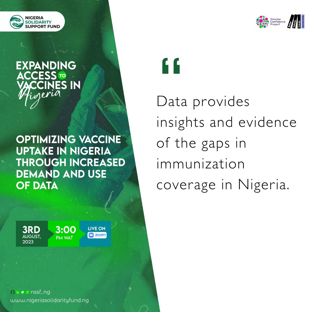 Data helps us figure out how many vaccines to buy, how to manage their delivery, &amp; where to put our healthcare workers so that everyone can get protected. #ImmunizationPriorities #DataDrivenHealthcare #nssfconversations #vaccinedata
Register now &gt;&gt;&gt; bit.ly/your-webinar-r…